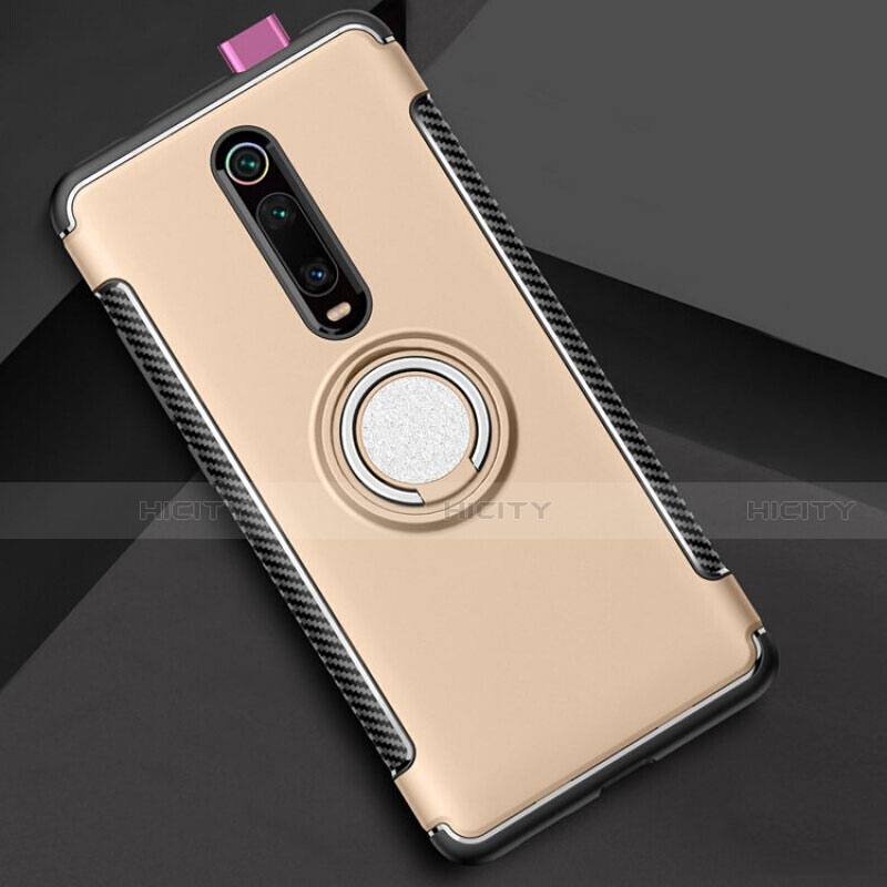 Funda Bumper Silicona y Plastico Mate Carcasa con Magnetico Anillo de dedo Soporte R04 para Xiaomi Redmi K20 Pro