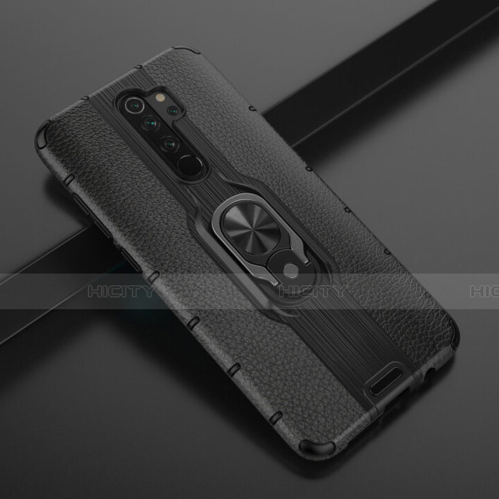 Funda Bumper Silicona y Plastico Mate Carcasa con Magnetico Anillo de dedo Soporte R05 para Xiaomi Redmi Note 8 Pro