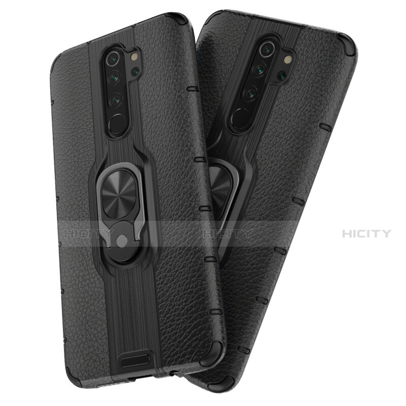 Funda Bumper Silicona y Plastico Mate Carcasa con Magnetico Anillo de dedo Soporte R05 para Xiaomi Redmi Note 8 Pro