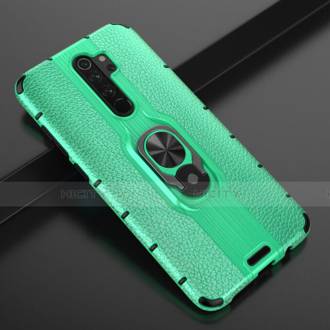 Funda Bumper Silicona y Plastico Mate Carcasa con Magnetico Anillo de dedo Soporte R05 para Xiaomi Redmi Note 8 Pro Verde