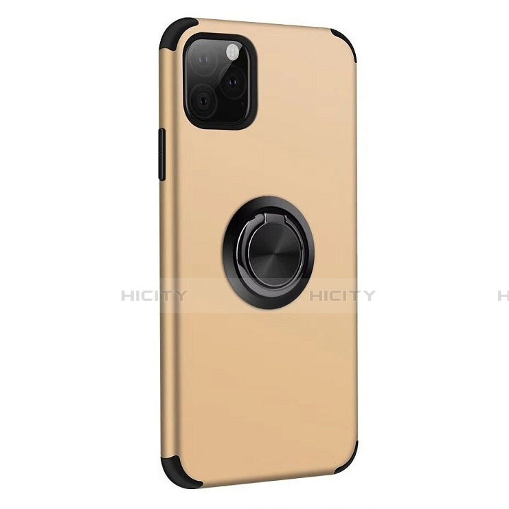 Funda Bumper Silicona y Plastico Mate Carcasa con Magnetico Anillo de dedo Soporte R06 para Apple iPhone 11 Pro