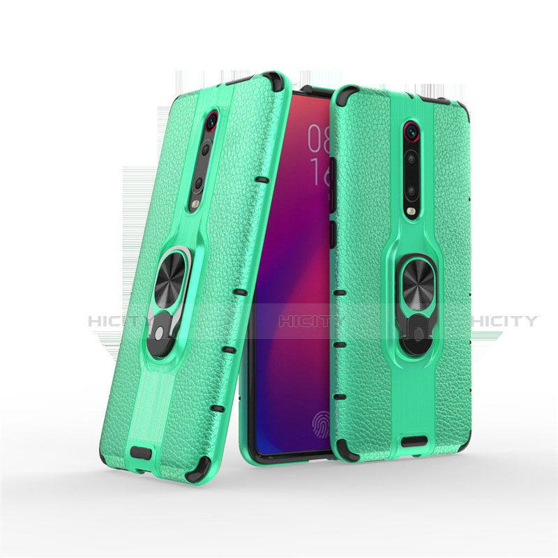 Funda Bumper Silicona y Plastico Mate Carcasa con Magnetico Anillo de dedo Soporte R07 para Xiaomi Mi 9T