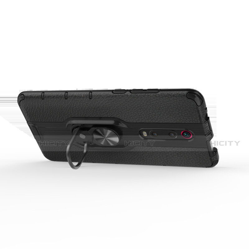 Funda Bumper Silicona y Plastico Mate Carcasa con Magnetico Anillo de dedo Soporte R07 para Xiaomi Mi 9T Pro