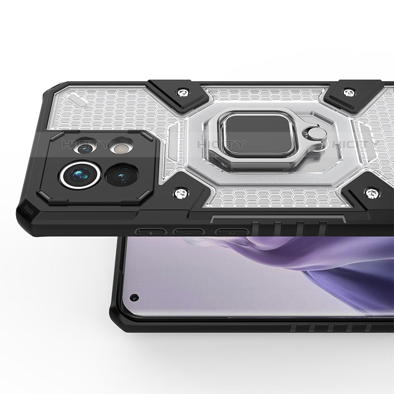Funda Bumper Silicona y Plastico Mate Carcasa con Magnetico Anillo de dedo Soporte R11 para Xiaomi Mi 11 Lite 5G NE