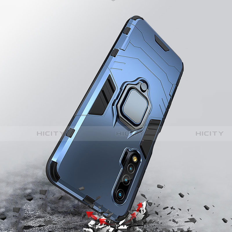 Funda Bumper Silicona y Plastico Mate Carcasa con Magnetico Anillo de dedo Soporte S01 para Huawei Nova 6 5G