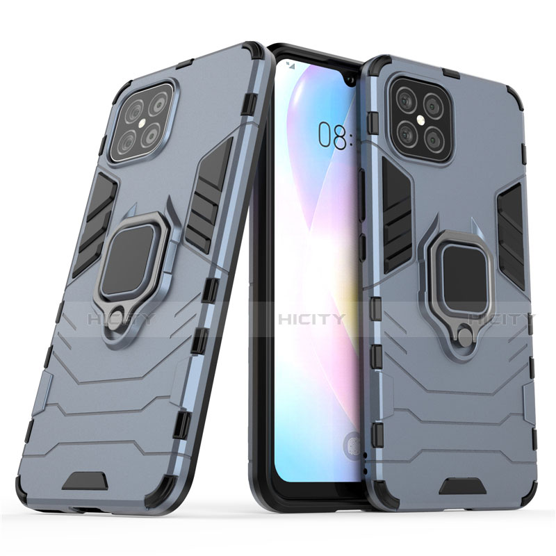 Funda Bumper Silicona y Plastico Mate Carcasa con Magnetico Anillo de dedo Soporte S01 para Huawei Nova 8 SE 5G