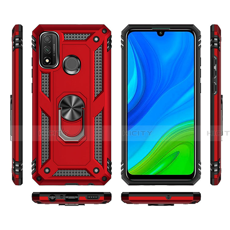 Funda Bumper Silicona y Plastico Mate Carcasa con Magnetico Anillo de dedo Soporte S01 para Huawei Nova Lite 3 Plus