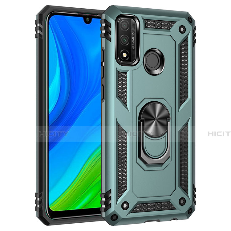 Funda Bumper Silicona y Plastico Mate Carcasa con Magnetico Anillo de dedo Soporte S01 para Huawei Nova Lite 3 Plus