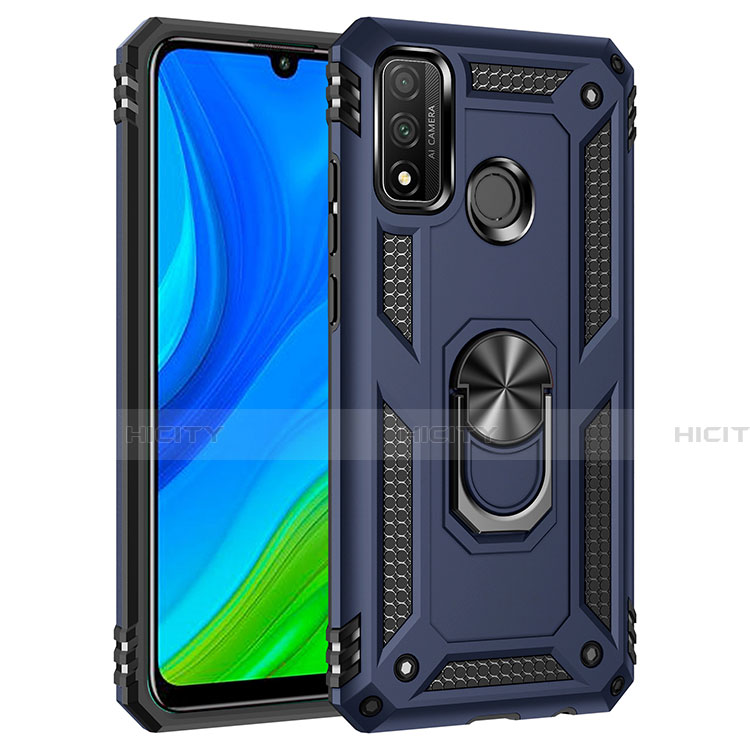 Funda Bumper Silicona y Plastico Mate Carcasa con Magnetico Anillo de dedo Soporte S01 para Huawei Nova Lite 3 Plus