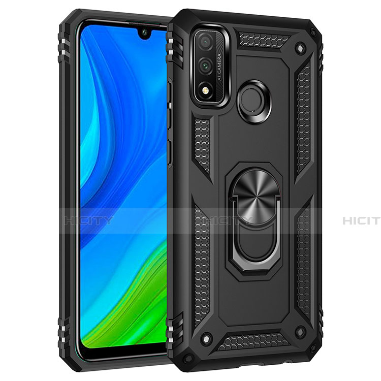 Funda Bumper Silicona y Plastico Mate Carcasa con Magnetico Anillo de dedo Soporte S01 para Huawei Nova Lite 3 Plus