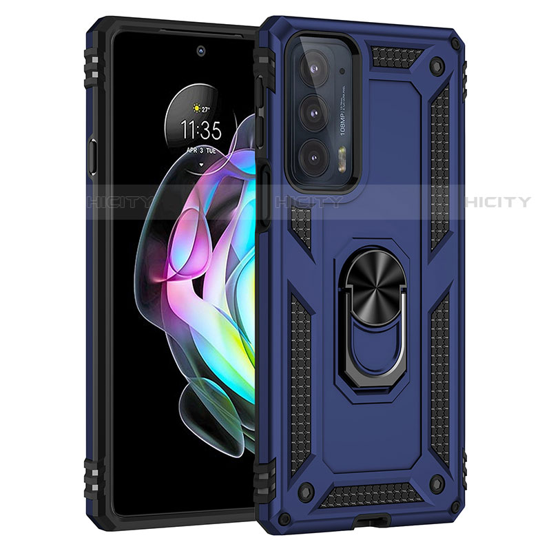 Funda Bumper Silicona y Plastico Mate Carcasa con Magnetico Anillo de dedo Soporte S01 para Motorola Moto Edge Lite 5G