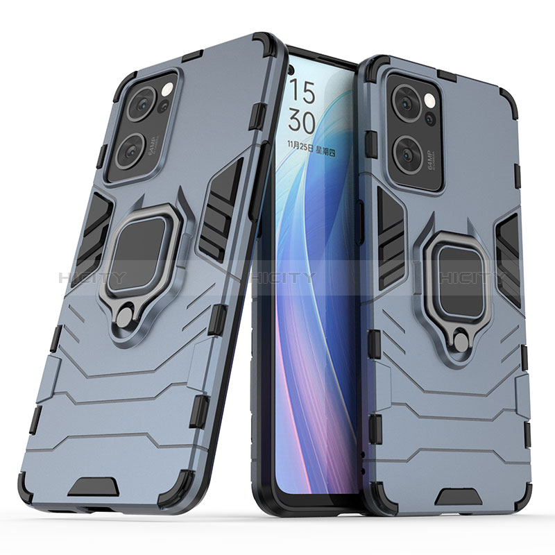 Funda Bumper Silicona y Plastico Mate Carcasa con Magnetico Anillo de dedo Soporte S01 para OnePlus Nord CE 2 5G