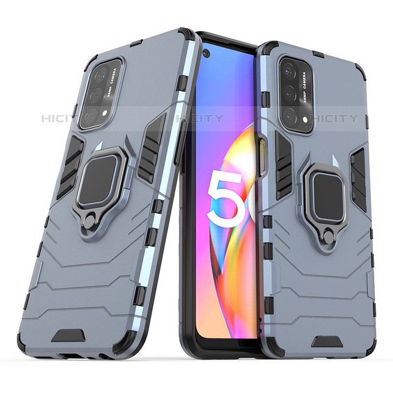 Funda Bumper Silicona y Plastico Mate Carcasa con Magnetico Anillo de dedo Soporte S01 para OnePlus Nord N200 5G