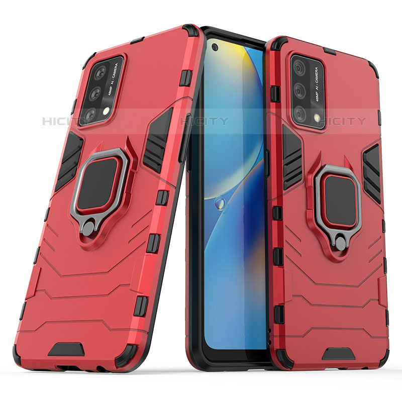 Funda Bumper Silicona y Plastico Mate Carcasa con Magnetico Anillo de dedo Soporte S01 para Oppo A74 4G