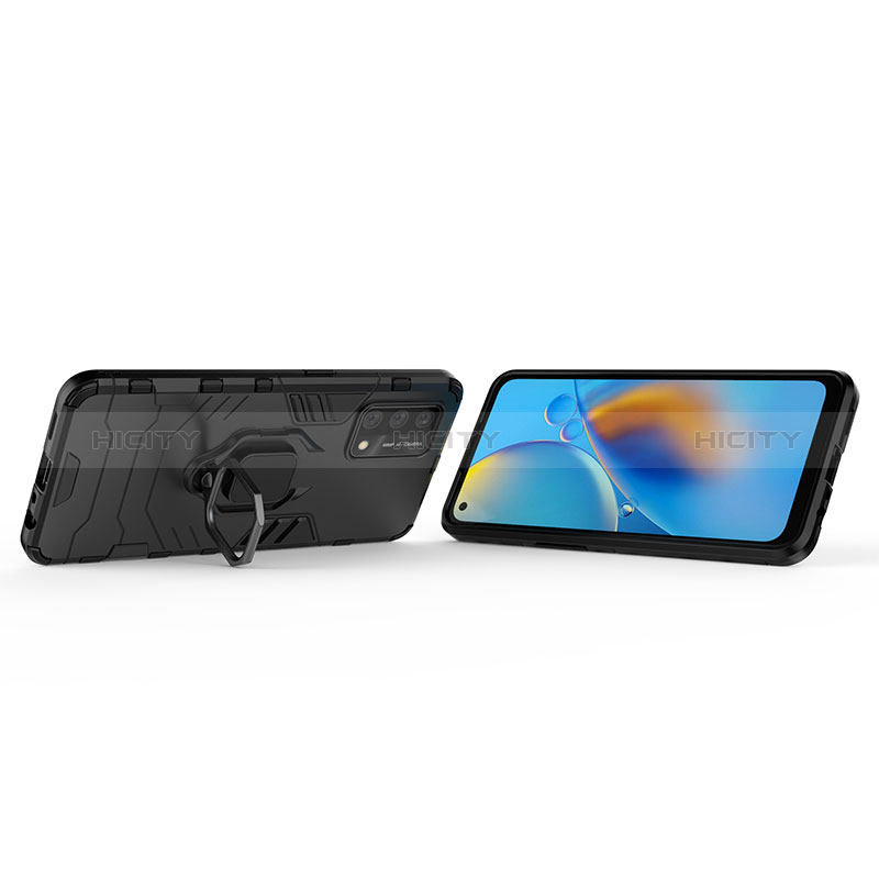 Funda Bumper Silicona y Plastico Mate Carcasa con Magnetico Anillo de dedo Soporte S01 para Oppo A95 4G