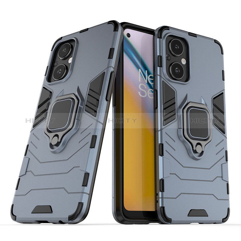 Funda Bumper Silicona y Plastico Mate Carcasa con Magnetico Anillo de dedo Soporte S01 para Oppo A96 5G