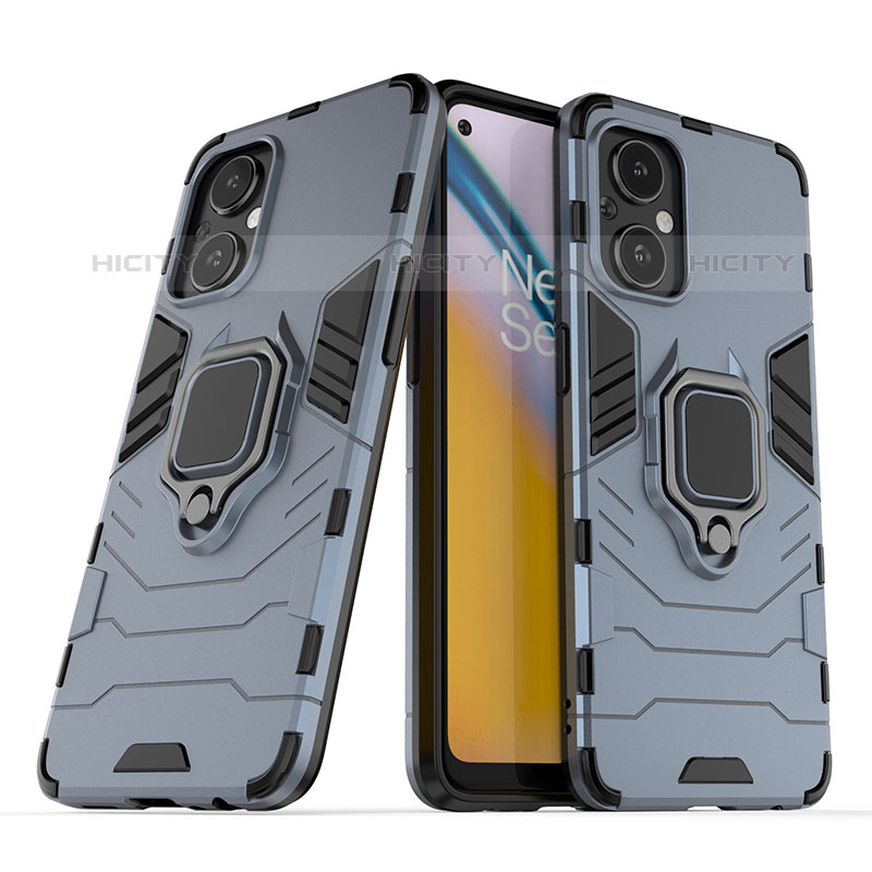 Funda Bumper Silicona y Plastico Mate Carcasa con Magnetico Anillo de dedo Soporte S01 para Oppo F21s Pro 5G