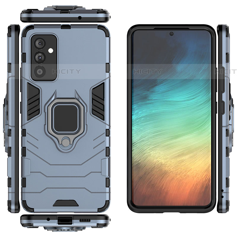 Funda Bumper Silicona y Plastico Mate Carcasa con Magnetico Anillo de dedo Soporte S01 para Samsung Galaxy A05s