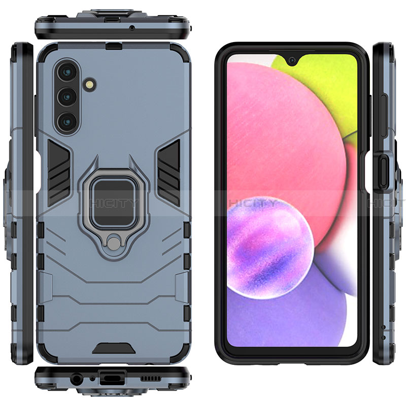 Funda Bumper Silicona y Plastico Mate Carcasa con Magnetico Anillo de dedo Soporte S01 para Samsung Galaxy A13 5G