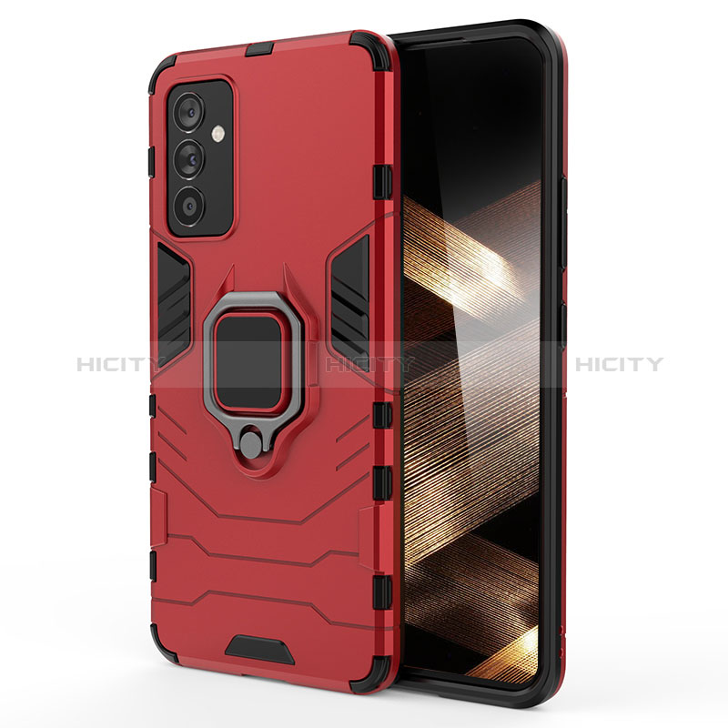 Funda Bumper Silicona y Plastico Mate Carcasa con Magnetico Anillo de dedo Soporte S01 para Samsung Galaxy A15 LTE