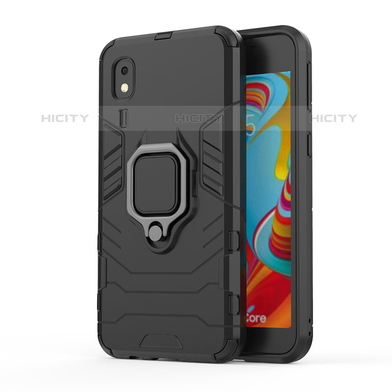 Funda Bumper Silicona y Plastico Mate Carcasa con Magnetico Anillo de dedo Soporte S01 para Samsung Galaxy A2 Core A260F A260G