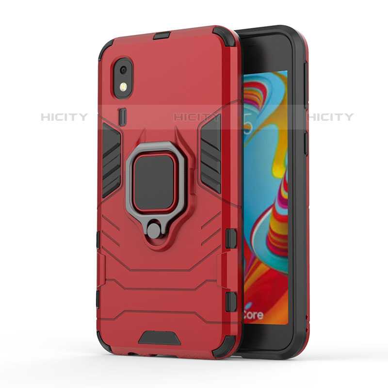 Funda Bumper Silicona y Plastico Mate Carcasa con Magnetico Anillo de dedo Soporte S01 para Samsung Galaxy A2 Core A260F A260G