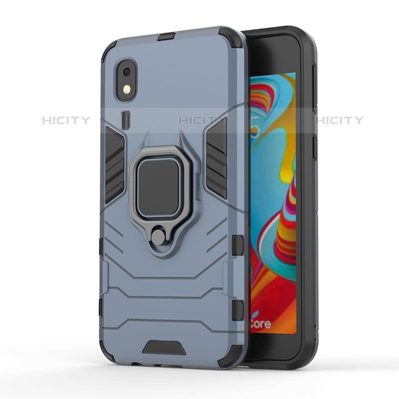 Funda Bumper Silicona y Plastico Mate Carcasa con Magnetico Anillo de dedo Soporte S01 para Samsung Galaxy A2 Core A260F A260G