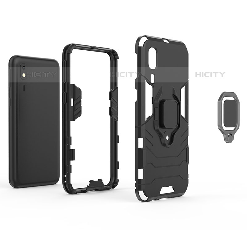 Funda Bumper Silicona y Plastico Mate Carcasa con Magnetico Anillo de dedo Soporte S01 para Samsung Galaxy A2 Core A260F A260G