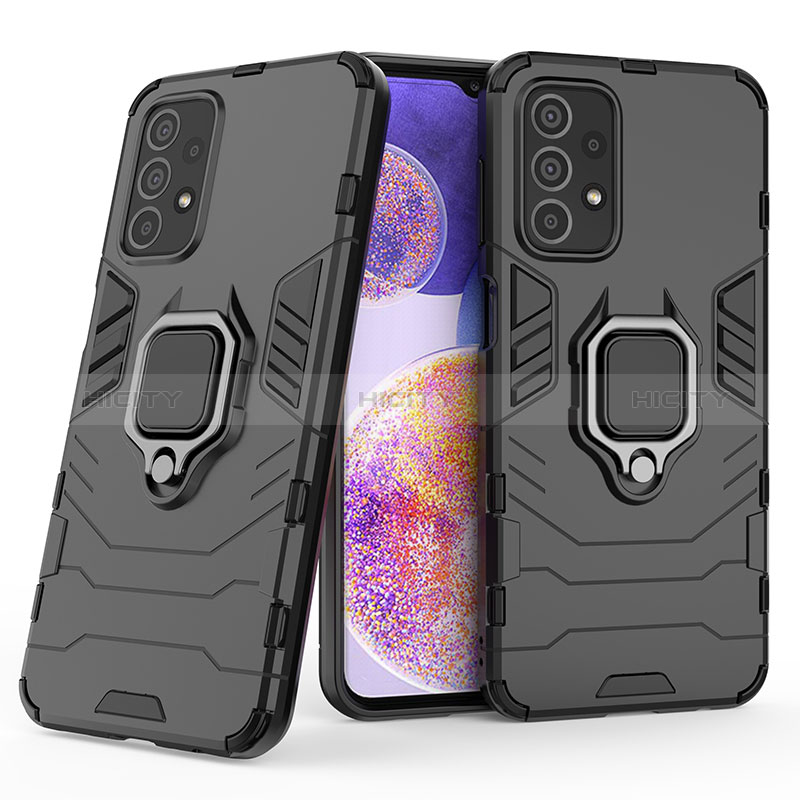 Funda Bumper Silicona y Plastico Mate Carcasa con Magnetico Anillo de dedo Soporte S01 para Samsung Galaxy A23 5G