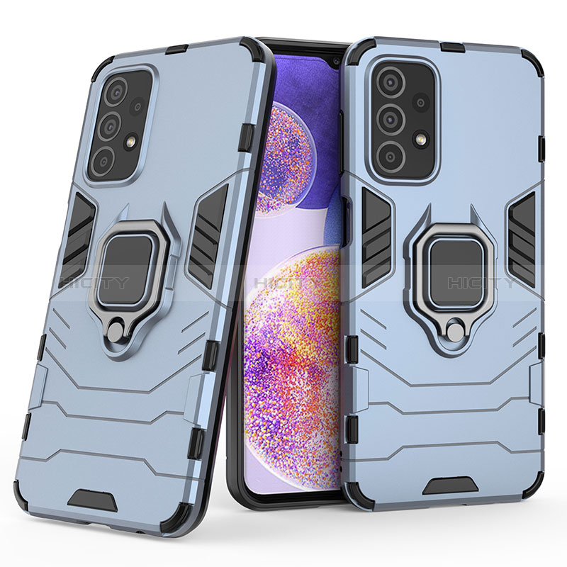 Funda Bumper Silicona y Plastico Mate Carcasa con Magnetico Anillo de dedo Soporte S01 para Samsung Galaxy A23 5G