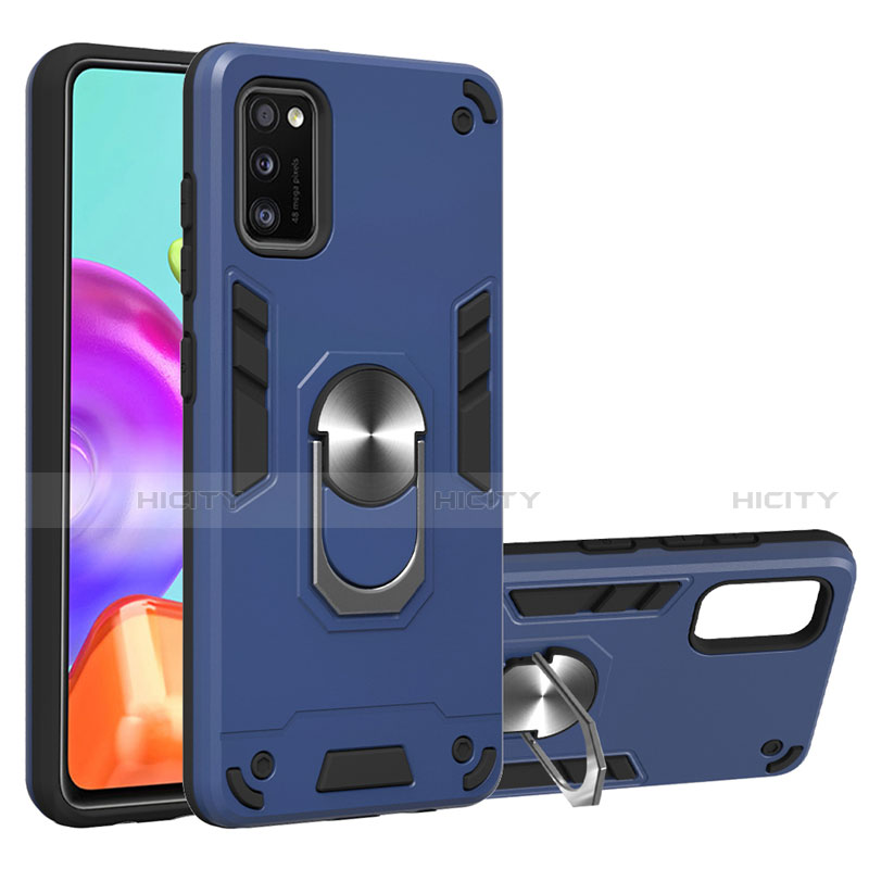 Funda Bumper Silicona y Plastico Mate Carcasa con Magnetico Anillo de dedo Soporte S01 para Samsung Galaxy A41