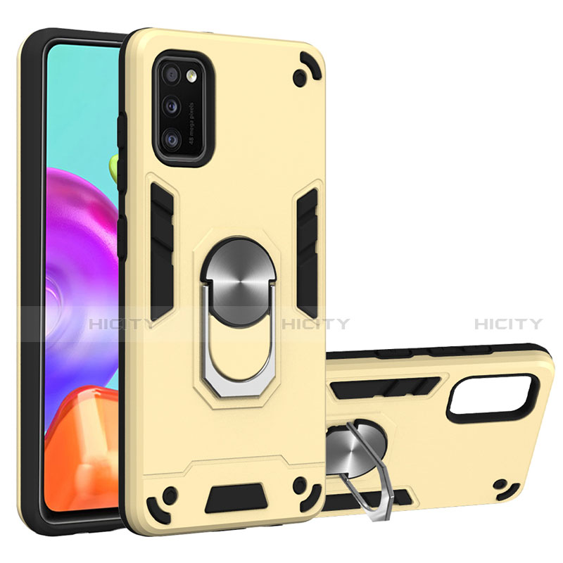 Funda Bumper Silicona y Plastico Mate Carcasa con Magnetico Anillo de dedo Soporte S01 para Samsung Galaxy A41