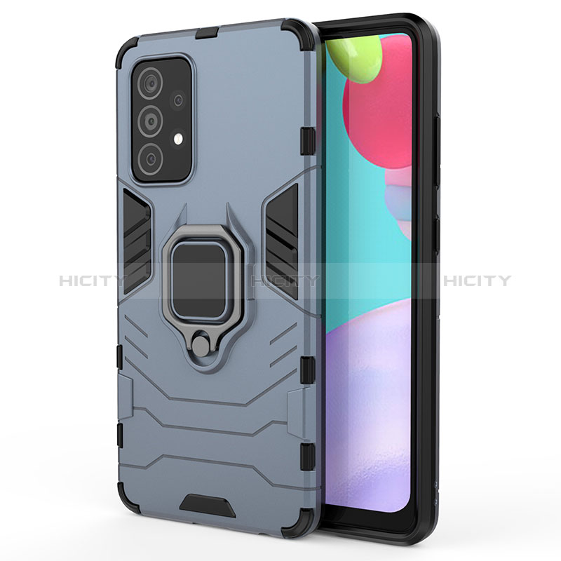 Funda Bumper Silicona y Plastico Mate Carcasa con Magnetico Anillo de dedo Soporte S01 para Samsung Galaxy A52s 5G