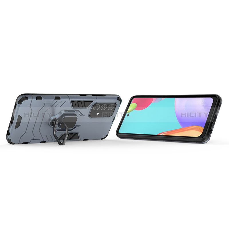 Funda Bumper Silicona y Plastico Mate Carcasa con Magnetico Anillo de dedo Soporte S01 para Samsung Galaxy A52s 5G