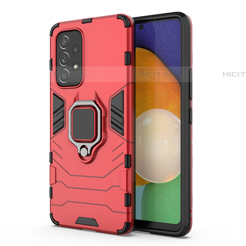 Funda Bumper Silicona y Plastico Mate Carcasa con Magnetico Anillo de dedo Soporte S01 para Samsung Galaxy A53 5G