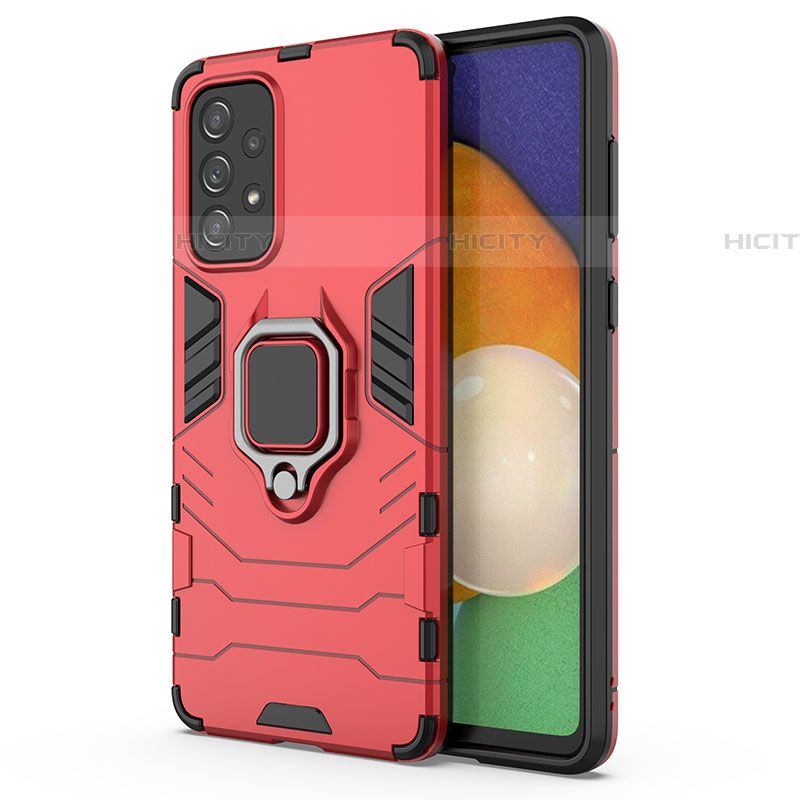 Funda Bumper Silicona y Plastico Mate Carcasa con Magnetico Anillo de dedo Soporte S01 para Samsung Galaxy A73 5G