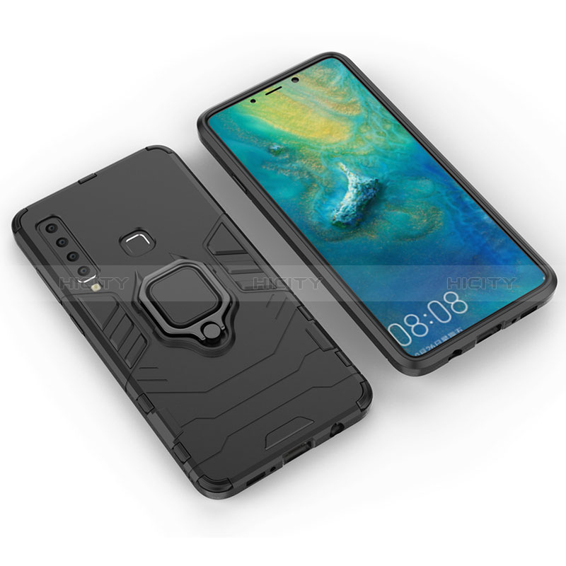 Funda Bumper Silicona y Plastico Mate Carcasa con Magnetico Anillo de dedo Soporte S01 para Samsung Galaxy A9 (2018) A920