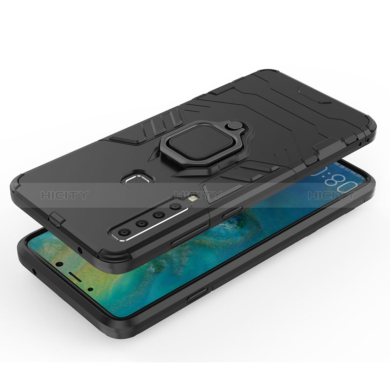 Funda Bumper Silicona y Plastico Mate Carcasa con Magnetico Anillo de dedo Soporte S01 para Samsung Galaxy A9 (2018) A920