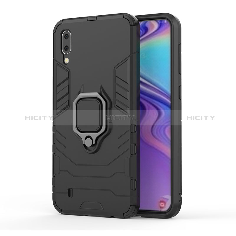 Funda Bumper Silicona y Plastico Mate Carcasa con Magnetico Anillo de dedo Soporte S01 para Samsung Galaxy M10