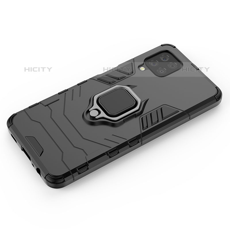 Funda Bumper Silicona y Plastico Mate Carcasa con Magnetico Anillo de dedo Soporte S01 para Samsung Galaxy M22 4G