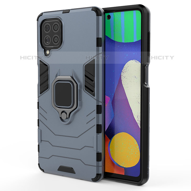 Funda Bumper Silicona y Plastico Mate Carcasa con Magnetico Anillo de dedo Soporte S01 para Samsung Galaxy M62 4G