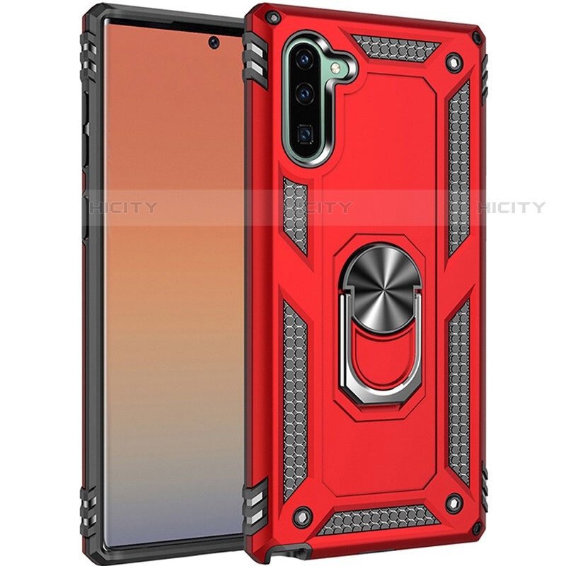 Funda Bumper Silicona y Plastico Mate Carcasa con Magnetico Anillo de dedo Soporte S01 para Samsung Galaxy Note 10 5G