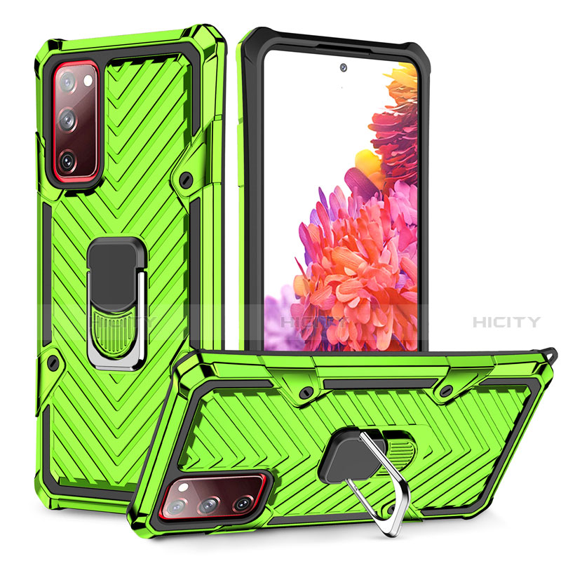 Funda Bumper Silicona y Plastico Mate Carcasa con Magnetico Anillo de dedo Soporte S01 para Samsung Galaxy S20 FE ((2022)) 5G