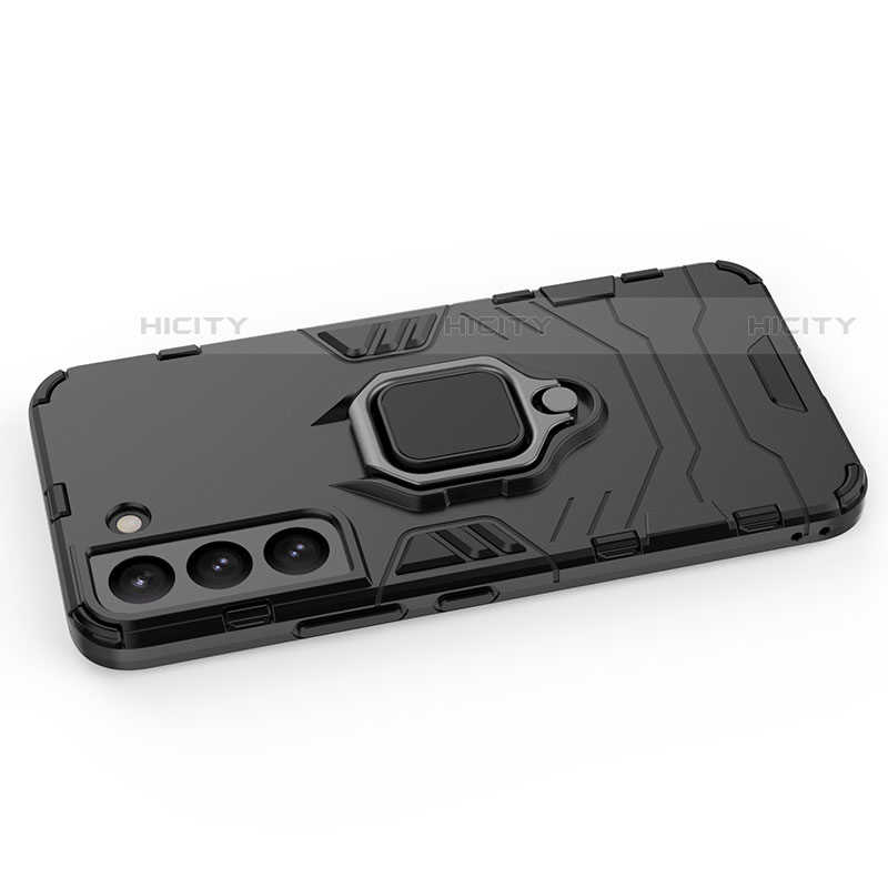 Funda Bumper Silicona y Plastico Mate Carcasa con Magnetico Anillo de dedo Soporte S01 para Samsung Galaxy S22 Plus 5G