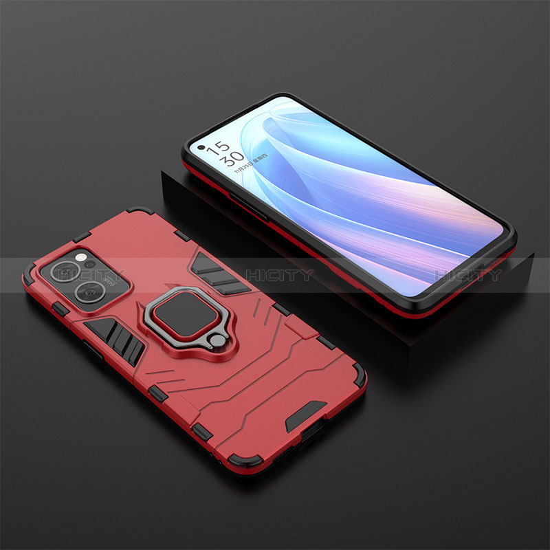 Funda Bumper Silicona y Plastico Mate Carcasa con Magnetico Anillo de dedo Soporte S02 para OnePlus Nord CE 2 5G