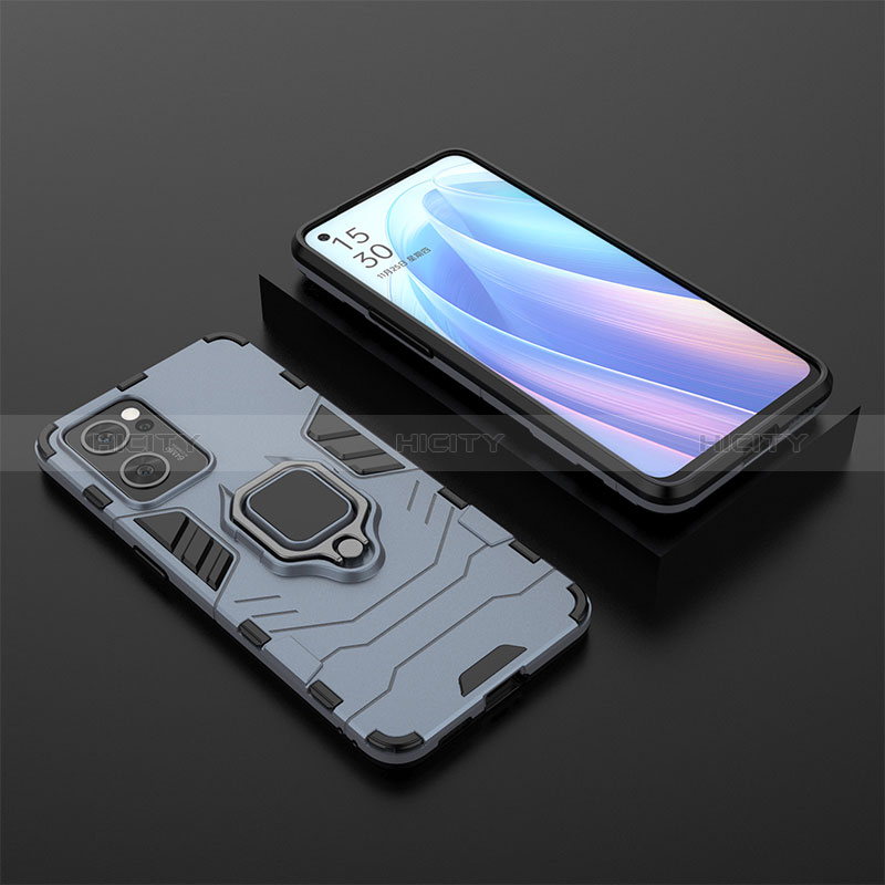 Funda Bumper Silicona y Plastico Mate Carcasa con Magnetico Anillo de dedo Soporte S02 para OnePlus Nord CE 2 5G