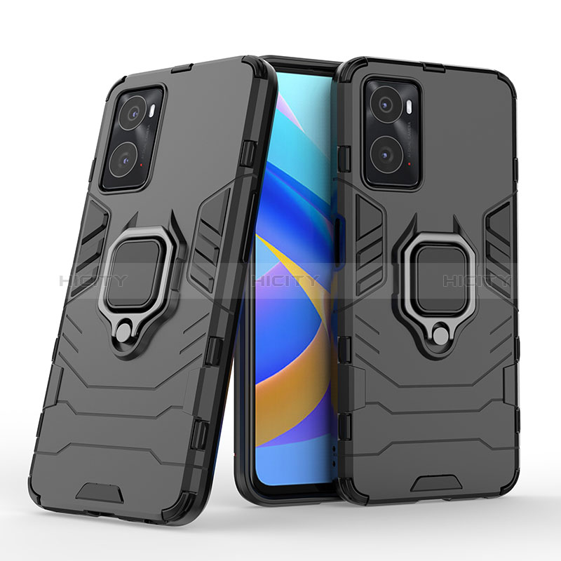 Funda Bumper Silicona y Plastico Mate Carcasa con Magnetico Anillo de dedo Soporte S02 para Oppo A36