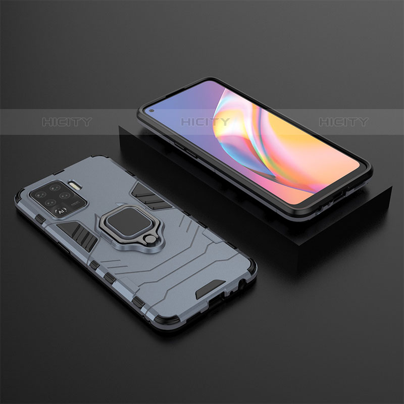 Funda Bumper Silicona y Plastico Mate Carcasa con Magnetico Anillo de dedo Soporte S02 para Oppo A94 4G