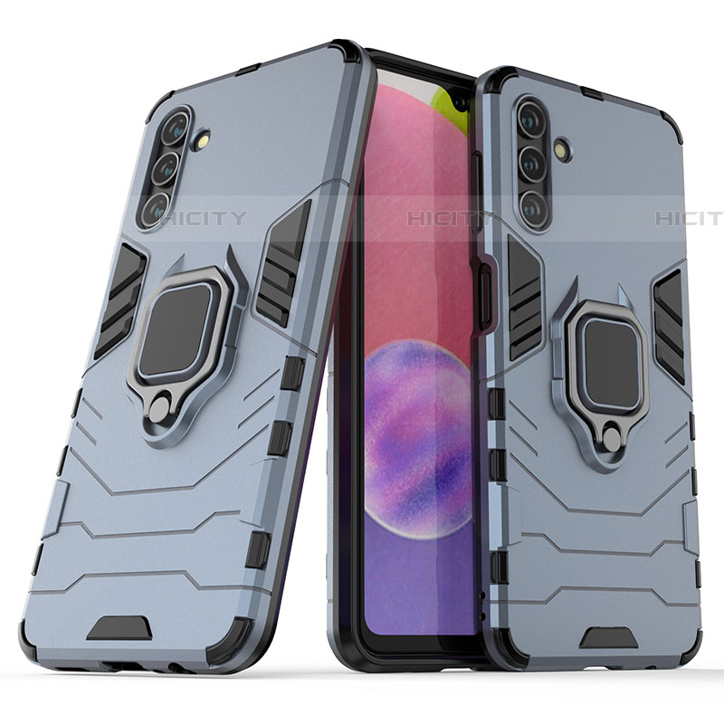 Funda Bumper Silicona y Plastico Mate Carcasa con Magnetico Anillo de dedo Soporte S02 para Samsung Galaxy A04s