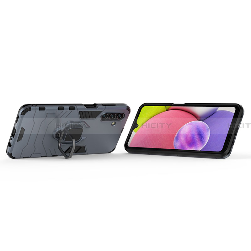 Funda Bumper Silicona y Plastico Mate Carcasa con Magnetico Anillo de dedo Soporte S02 para Samsung Galaxy A13 5G